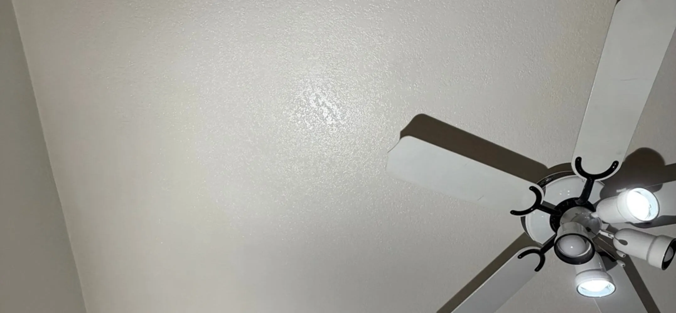 After: Bedroom Ceiling Leak Repair & Retexture completed