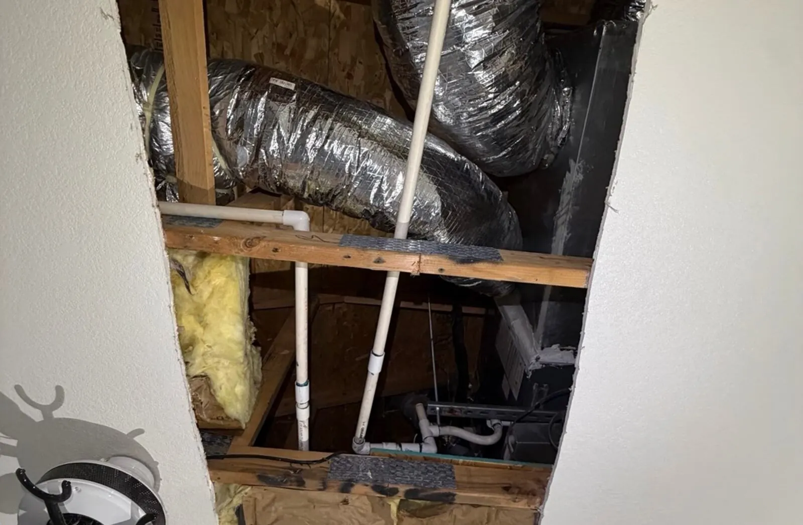 Bedroom Ceiling Leak Repair & Retexture — Round Rock