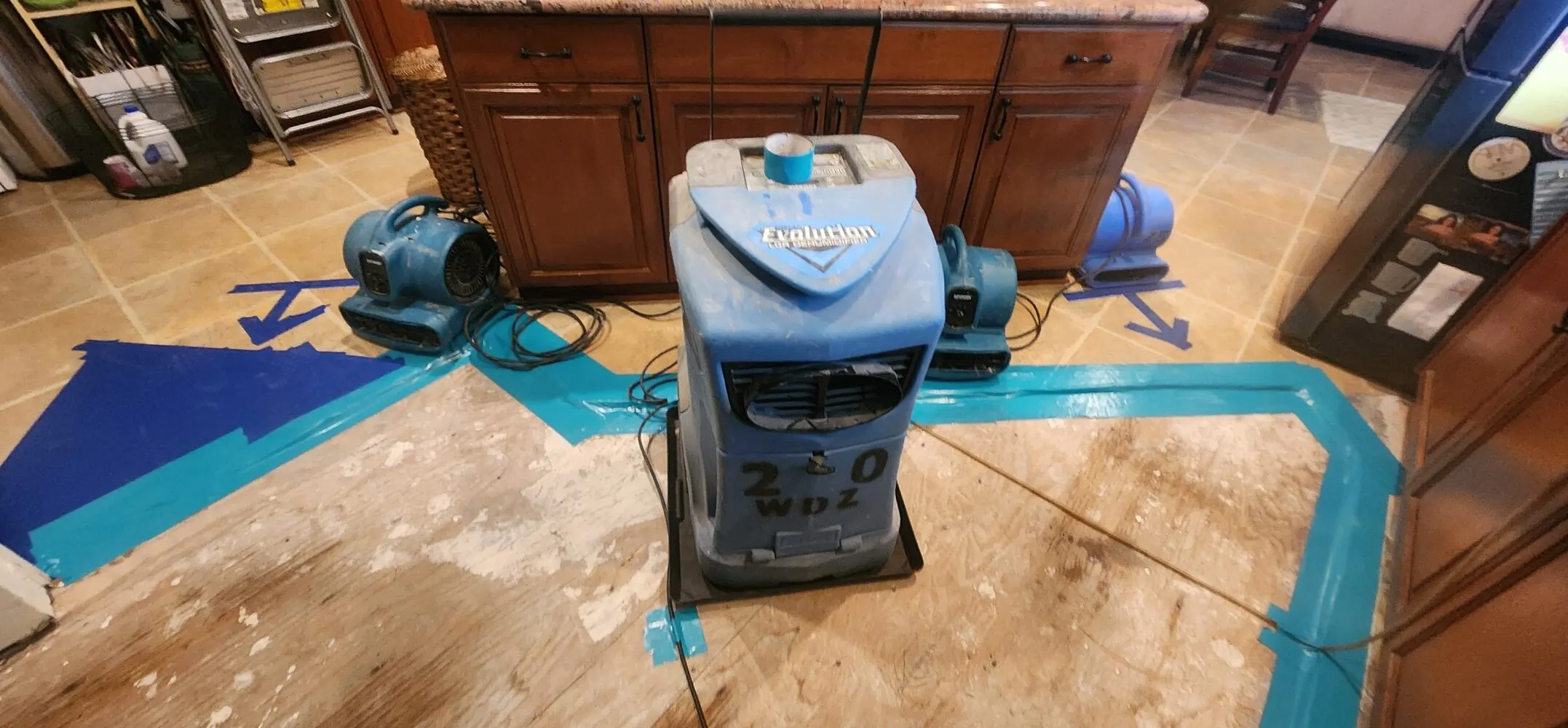 Kitchen Water Damage Dry-Out — Circle C Ranch, Austin
