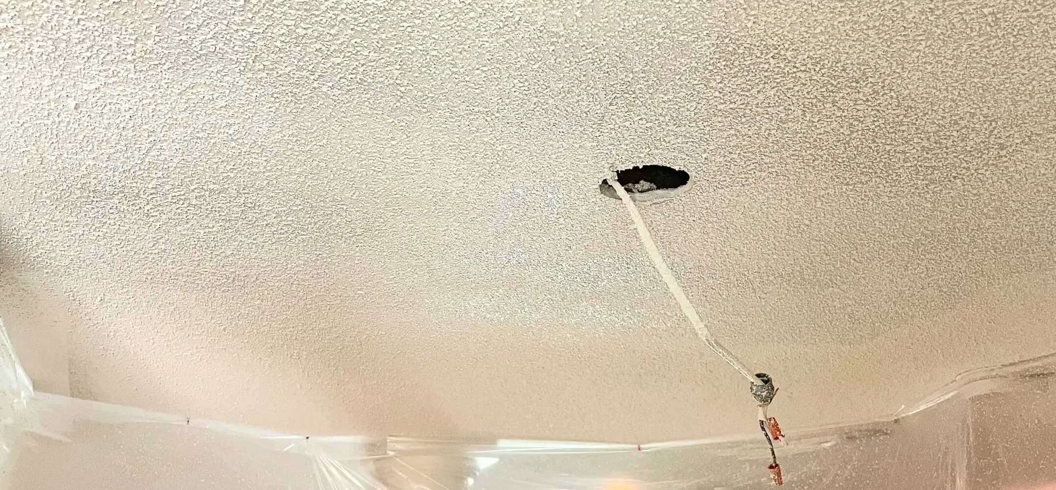 After: Living Room Ceiling Leak & Popcorn Texture Repair completed